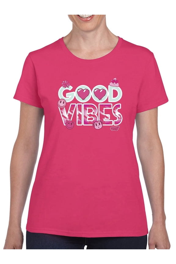 Good Vibes - Pink Emojis Graphic Women's T-shirt
