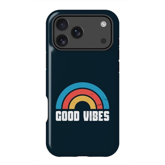 Good Vibes Positive Quote Motivational Typography Case with iPhone 17 16 15 14 13 12 11 Pro Max