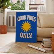 Good Vibes Only Poster, Retro Summer Wall Art, Positive Quote Print | Bedroom, Dorm Room, Living Room | Housewarming Gift for Her, Birthday, Poster Only