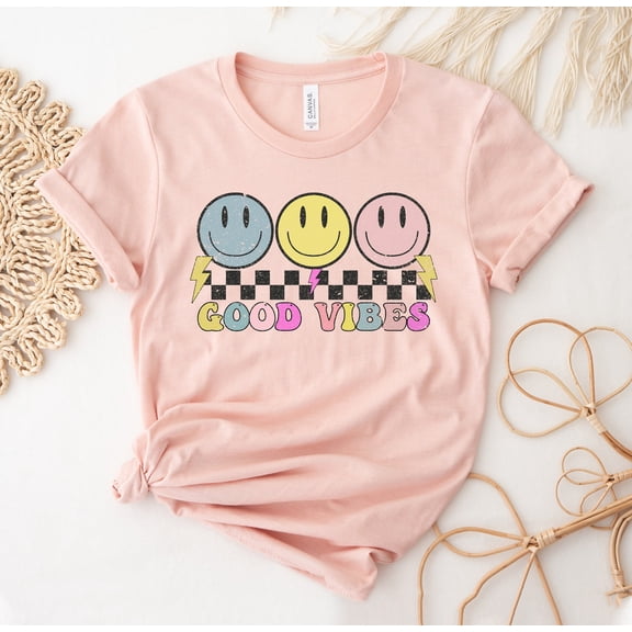 Good Vibes T-shirt, Feel Good Shirt, Positive Top, Mother's Day Tee, Love Day, Inspirational Shirt, Motivation T-shirt, Women Power Tee All Size S-5Xl