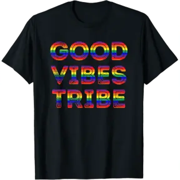 Good Vibes Tribe Summer Rainbow Happy Hippie Bohemian Sunny T-Shirt