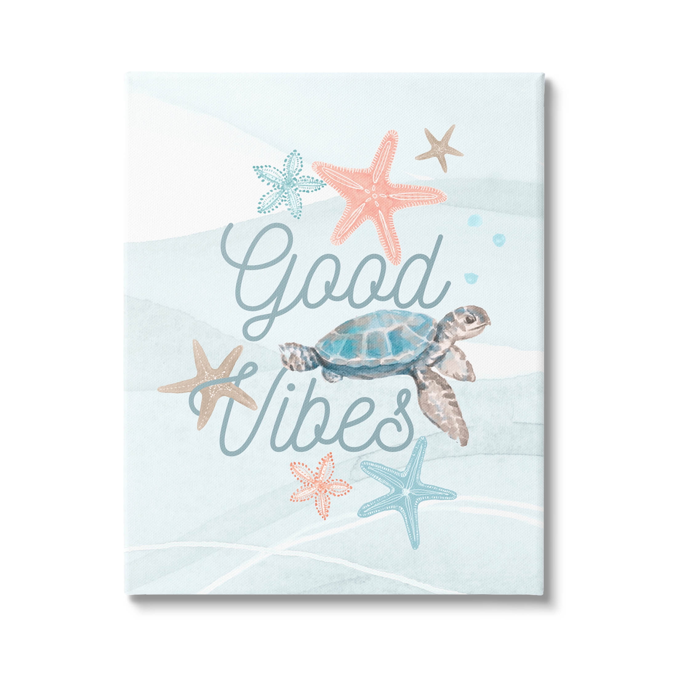 Good Vibes Underwater Sea Life Animals & Insects Graphic Art Gallery Wrapped Canvas Print Wall Art