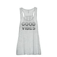 thumbnail image 1 of Good Vibes Women's Fashion Sleeveless Flowy Racerback Workout Yoga Tank Top Sport Grey Small, 1 of 3