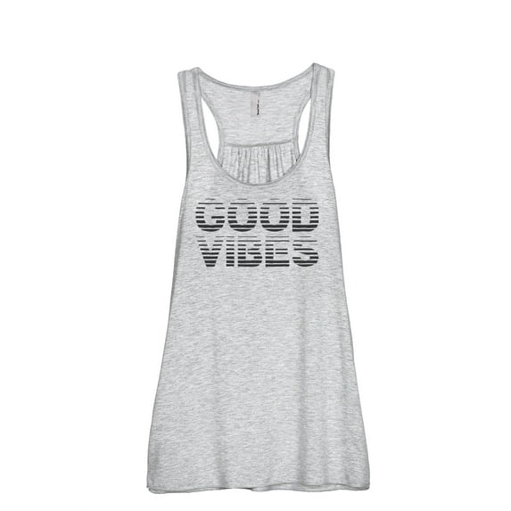 Good Vibes Women's Fashion Sleeveless Flowy Racerback Workout Yoga Tank Top Sport Grey Small