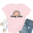 thumbnail image 1 of Good Vibes Women's T-Shirt – Positive Retro Style Graphic Tee, Short Sleeve Top, 1 of 5