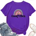 thumbnail image 1 of Good Vibes Women's T-Shirt – Positive Retro Style Graphic Tee, Short Sleeve Top, 1 of 5