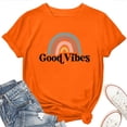 thumbnail image 1 of Good Vibes Women's T-Shirt – Positive Retro Style Graphic Tee, Short Sleeve Top, 1 of 5