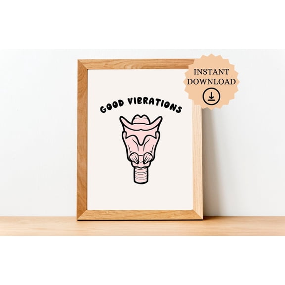 Good Vibrations Speech Therapy Wall Art Print, Unframed Paper Poster 8x10in