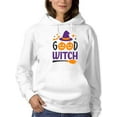thumbnail image 1 of Good Witch. Hat And Pumpkins  Hoodie Women -Image by Shutterstock, Female Large, 1 of 4