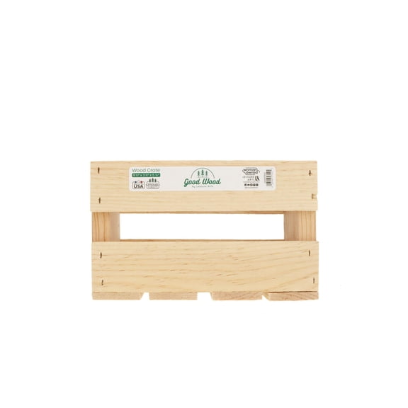 Good Wood By Leisure Arts Wooden Crate, Wood Crate Unfinished, Crates For Display, Crates For Storage, Wooden Unfinished, 9.5" X 5.75" X 3.5"