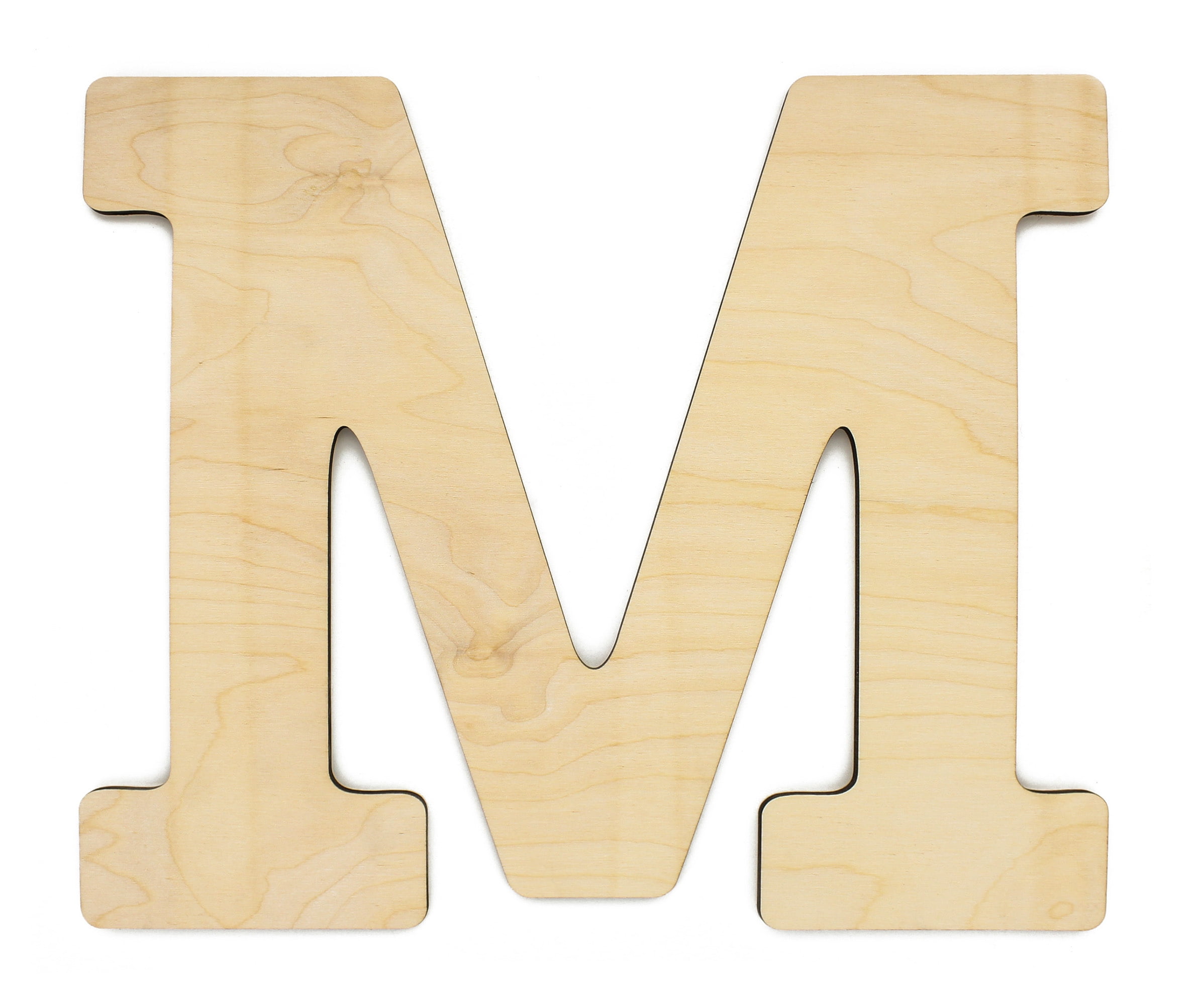 Large Wooden Letter H - 16" Cursive Vine Font, Unfinished MDF Wall Decor For Nursery, Home, Or DIY Projects