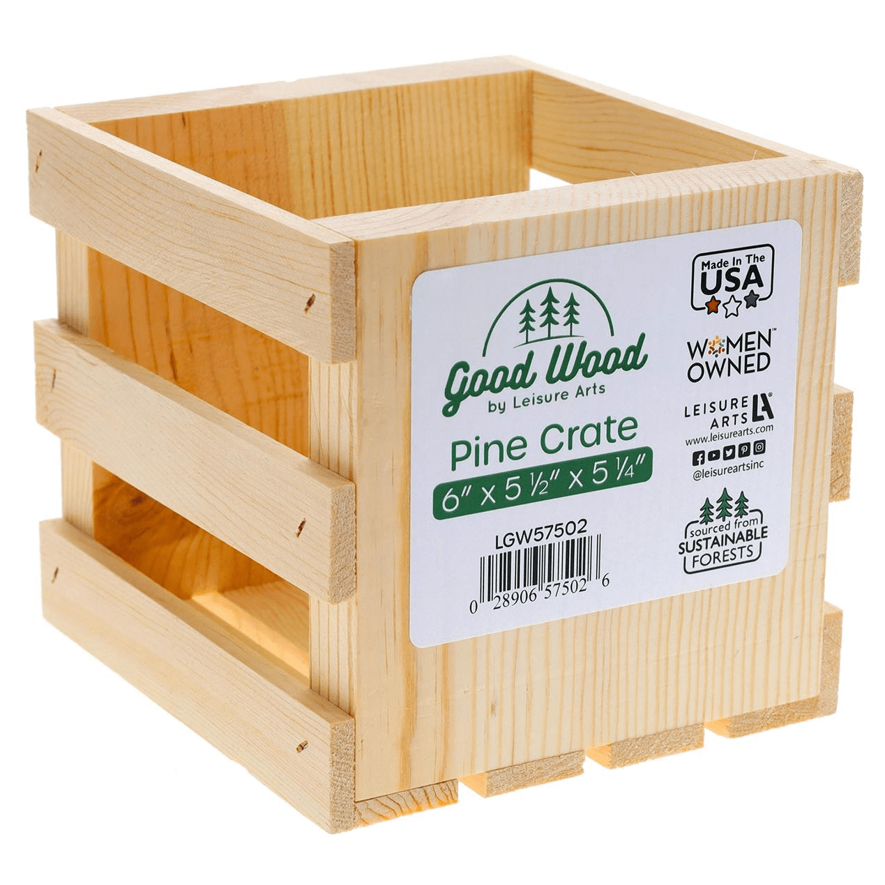 Good Wood by Leisure Arts Wooden Crate, wood crate unfinished, wood