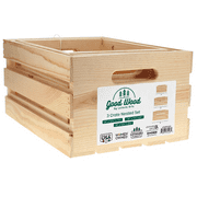 Good Wood by Leisure Arts Wooden Crate, wood crate unfinished,  wood crates for display, wood crates for storage, wooden crates unfinished, Nested, 3 piece, 14"/16"/18"