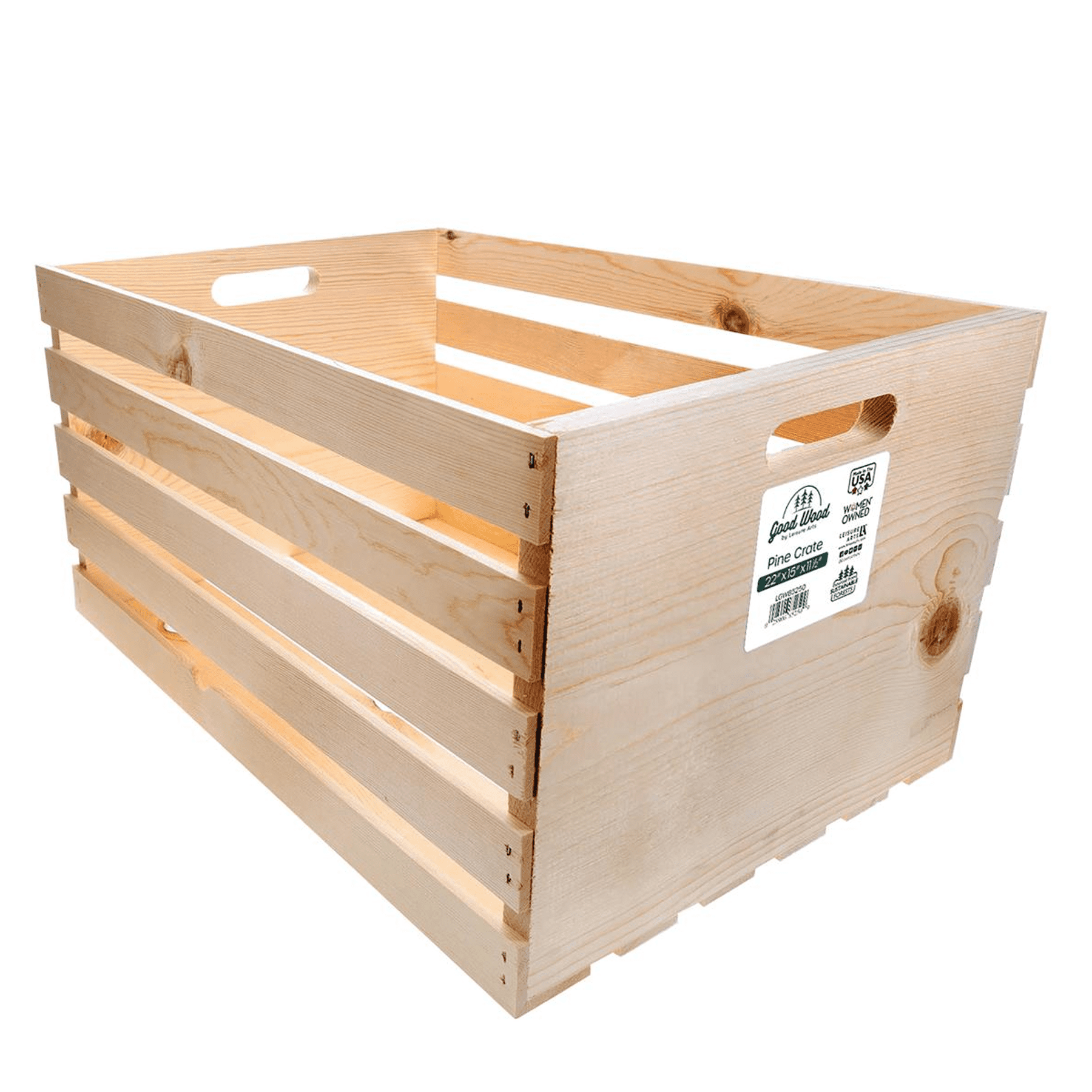 Good Wood by Leisure Arts Wooden Crate, wood crate unfinished, wood