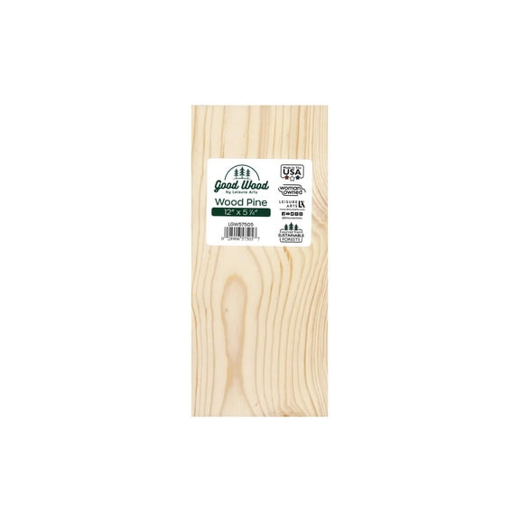 Good Wood by Leisure Arts Pine Slat 12x5.25" – Unfinished Wood Planks for Crafts, DIY Projects, Rustic Signs, Wooden Sheets, Craft Panels, and Home Décor