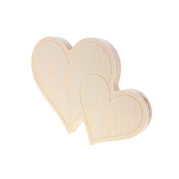 Good Wood By Leisure Arts Shape Two Hearts 7"X 5"X .5", Wooden Shapes, Wood Shapes, Wooden Shapes Wall Decor, Large Small Shapes For Crafts