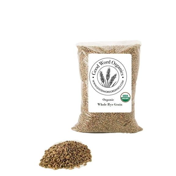 Good Word Organics Certified Organic Non-GMO RYE Wheat Berries 5 lbs Bulk Grains Breads Bake Goods USA Grown