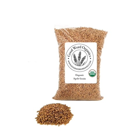 Good Word Organics Certified Organic Non-GMO Spelt Wheat Berries Bulk Grains 5 lbs Great for Breads Pancakes Tortillas 100% Product of USA