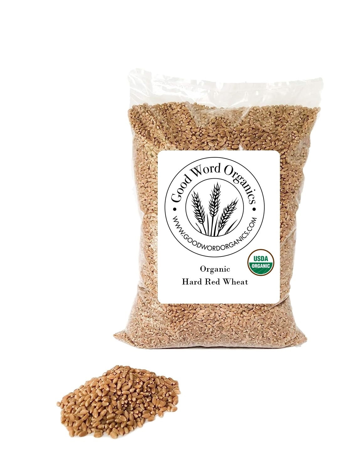 Good Word Organics NonGMO Certified Organic Hard Red Wheat Berries Bulk Grains 5 lbs