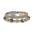 thumbnail image 1 of Good Works Jeremiah 29:11 Leather Magnetic Beaded Bible Verse Cuff Bracelet - Charcoal, 1 of 4