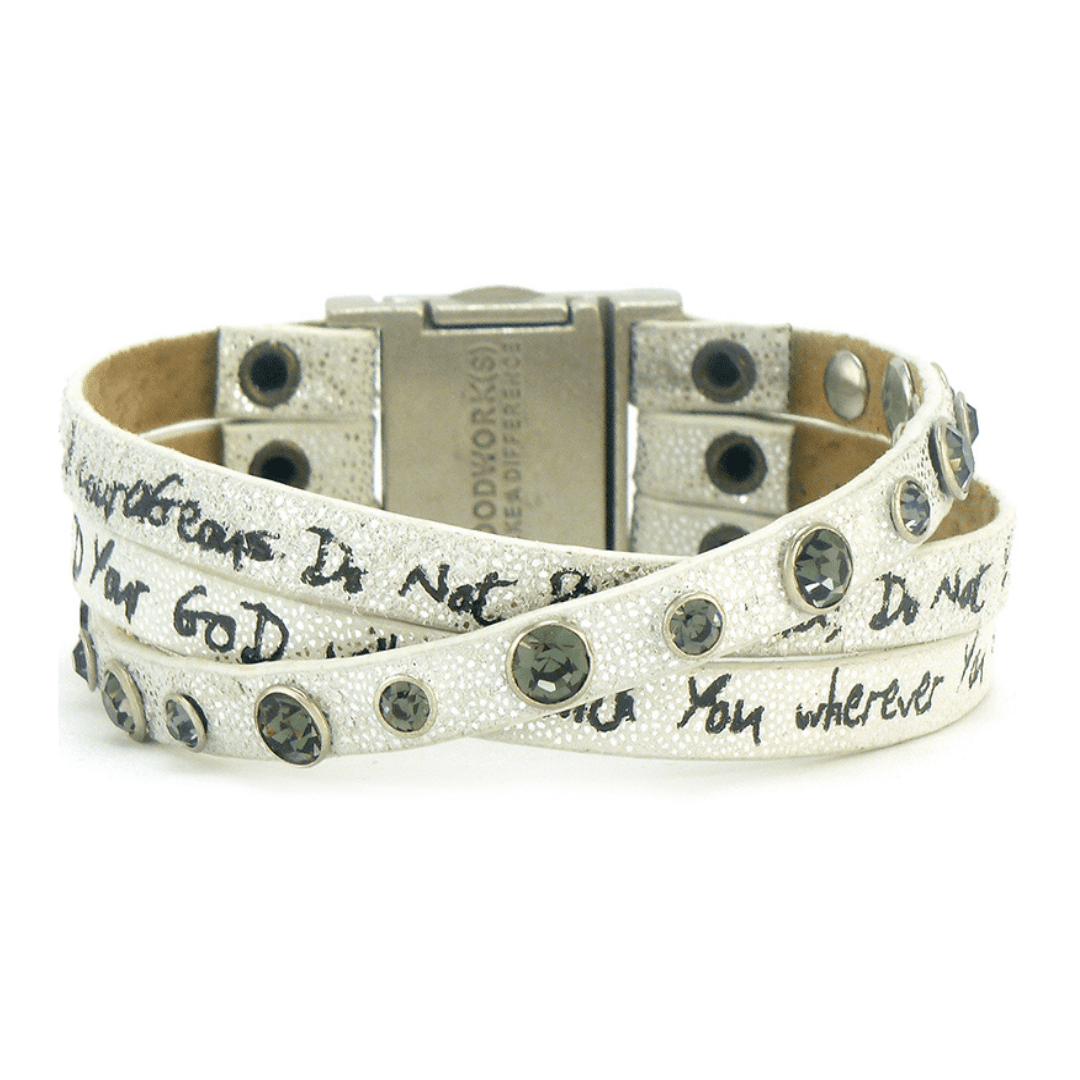 Good Works Joshua 1:9 Bible Verse Starjestic Trio Cuff Bracelet - Silver