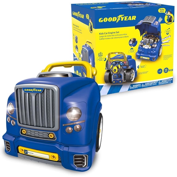 Good Year Pretend Play Take Apart Toy Engine Set for Kids - 48 Pcs Mechanic Toys Car Truck Fun Engine Toy for Children Age 3+ by Red Toolbox