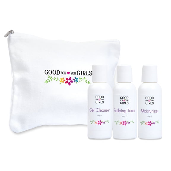 Good For You Girls 3 Step Skin Care Starter Kit for Kids, Pre-Teens, and Teens, Made with Natural and Organic Ingredients for All Skin Types, Skin Care Kit