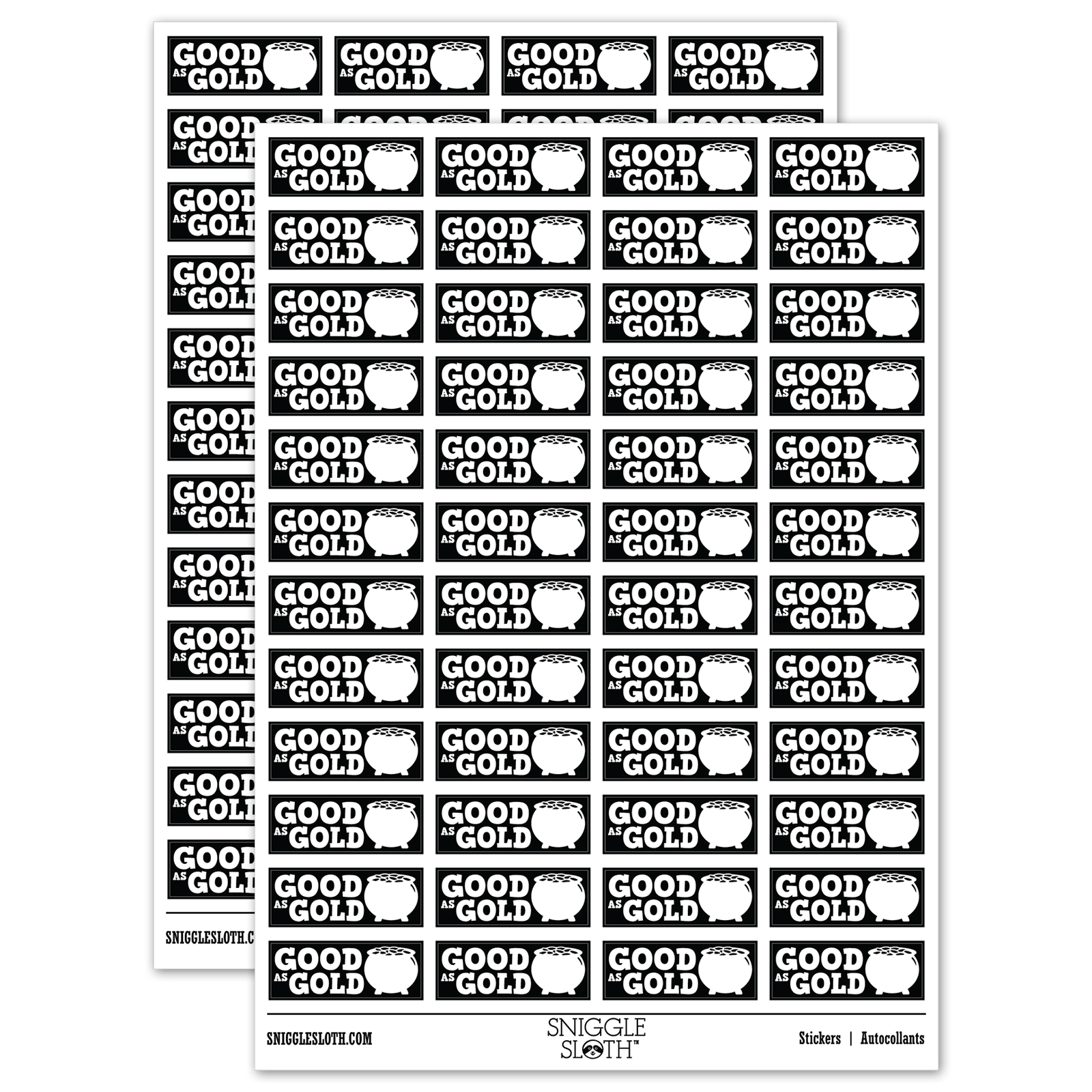 Good as Gold Pot of Gold Teacher Student School Sticker Set - Black ...