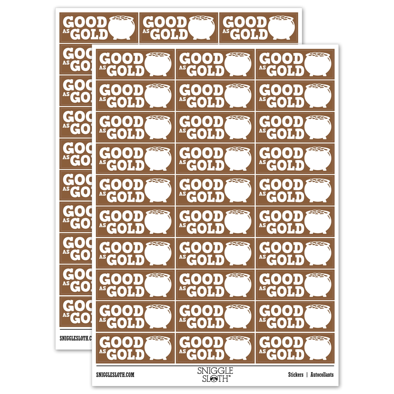 Good as Gold Pot of Gold Teacher Student School Sticker Set - Brown ...