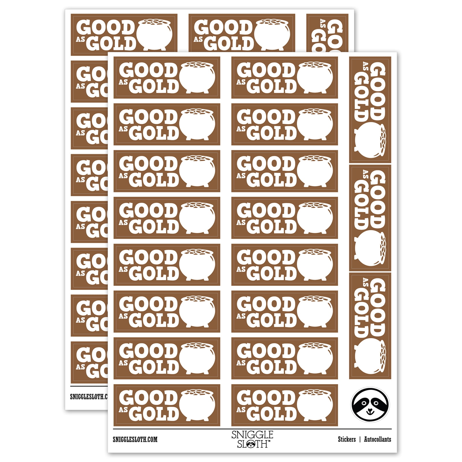 Good as Gold Pot of Gold Teacher Student School Sticker Set - Brown ...