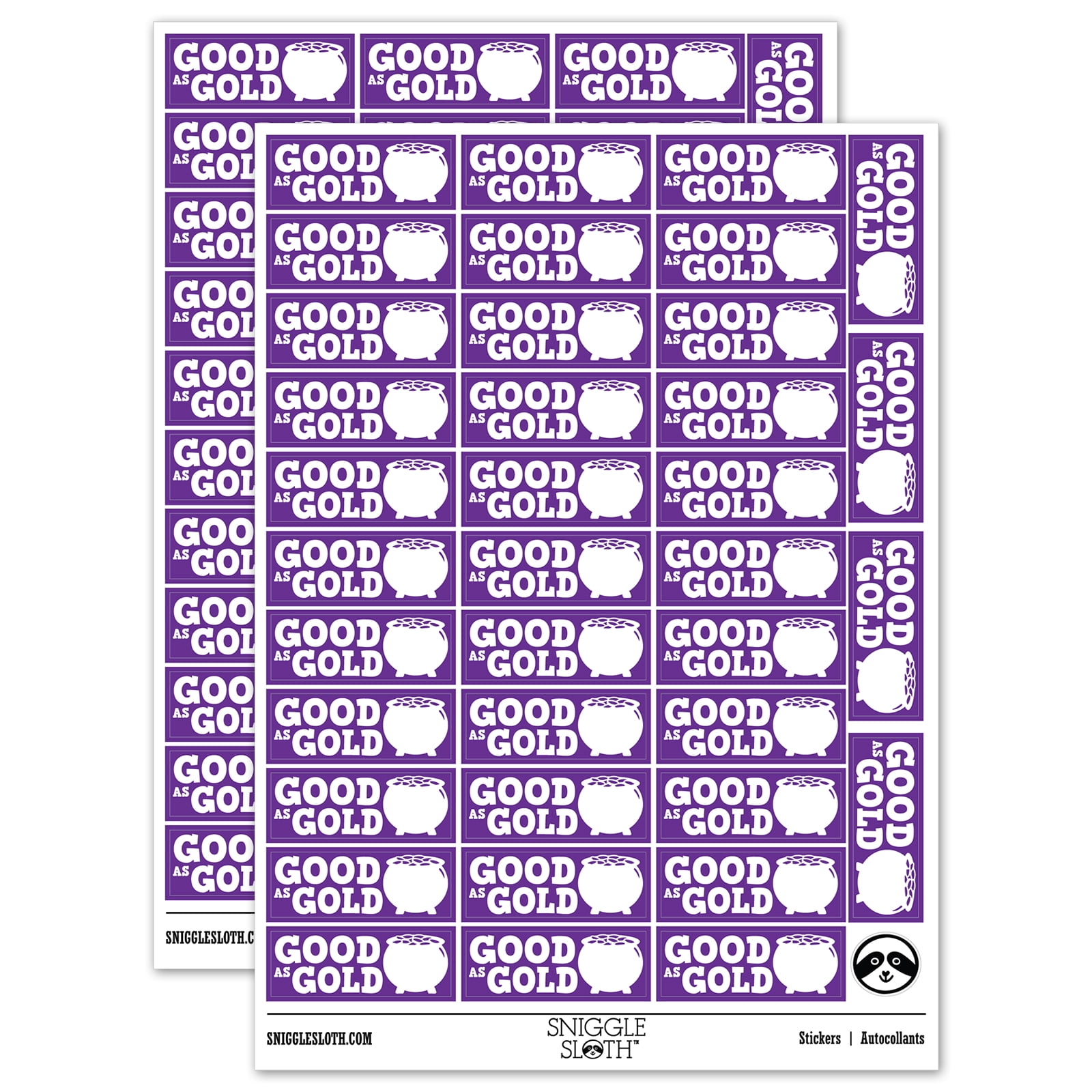 Good as Gold Pot of Gold Teacher Student School Sticker Set - Purple ...