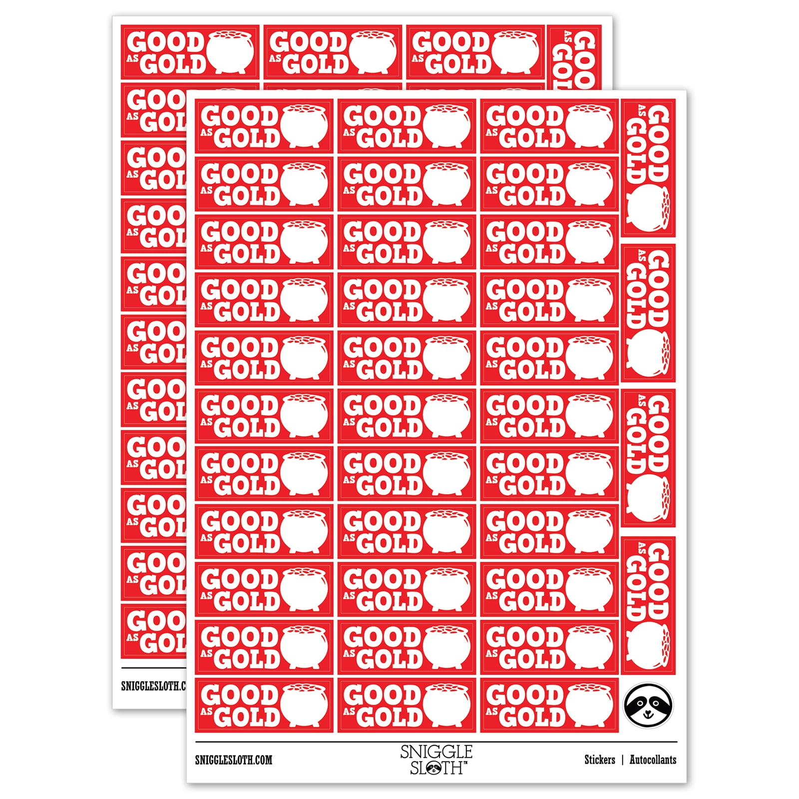 Good as Gold Pot of Gold Teacher Student School Sticker Set - Red ...