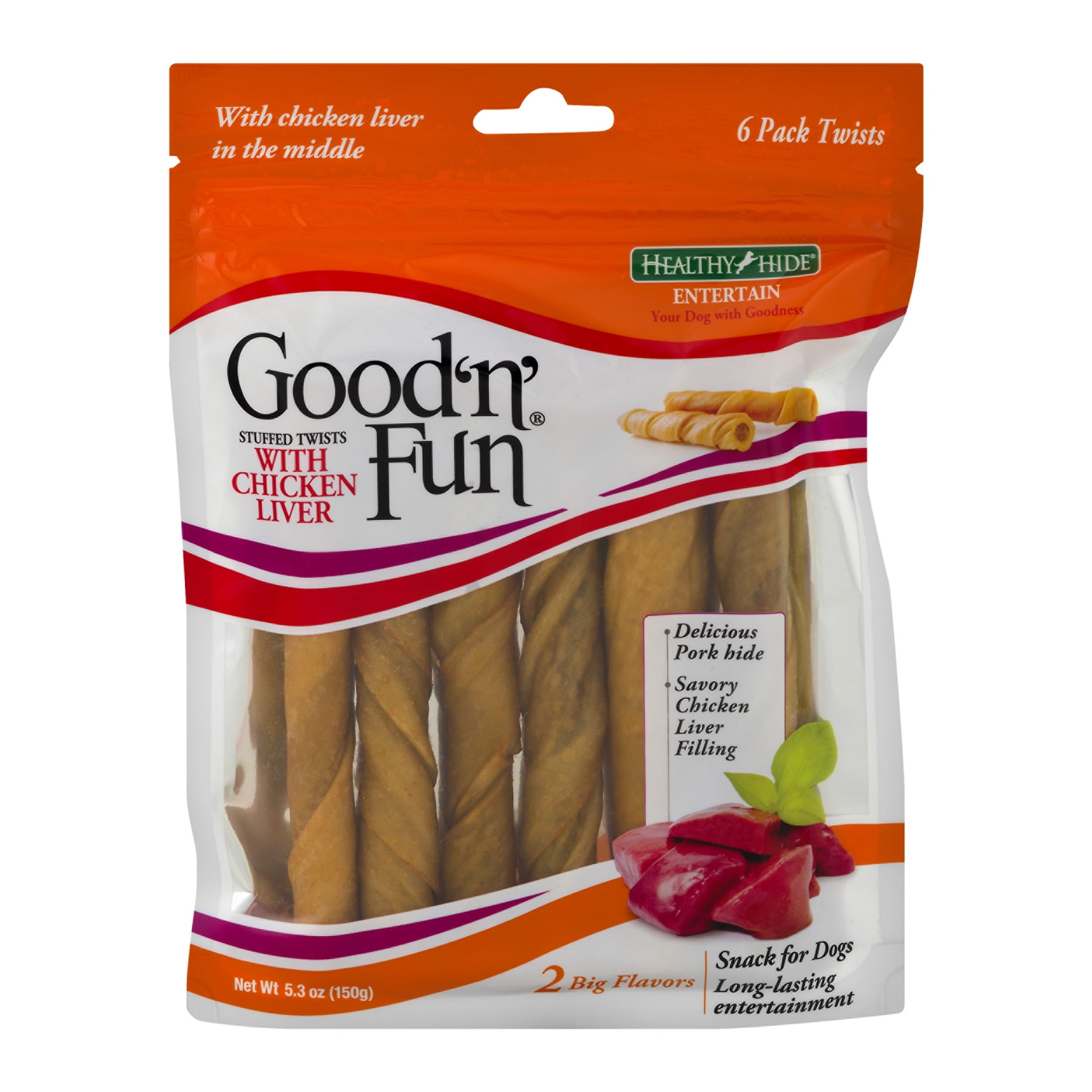 Good ’n’ Fun 4 Inch Bones, Rawhide Chews for Dogs, 5 Count
