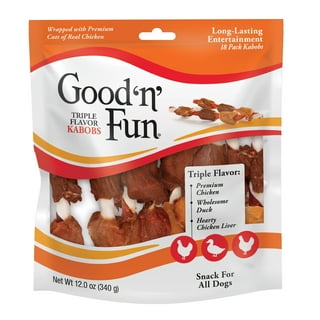 Good 'n' Fun Triple Flavor Wings Rawhide Dog Chews, 12 Oz.