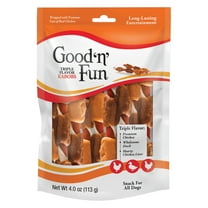 Good 'n' Fun Triple Flavor Kabobs, Rawhide Chews for All Dogs, 4 oz