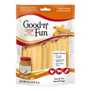 Good ‘n’ Fun Triple Flavor Mini Ribs with Peanut Butter, Rawhide Chews for Small Dogs, 14 Count