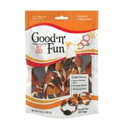 Good ’n’ Fun Triple Flavor Play-Tug-Chew Rings, Rawhide Chew for All Dogs, 4 Count