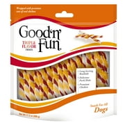 Good ’n’ Fun Triple Flavor Twists, Rawhide Chews for All Dogs, 70 Count
