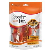Good ’n’ Fun Triple Flavor Wings, Rawhide Chew for All Dogs, 4 oz