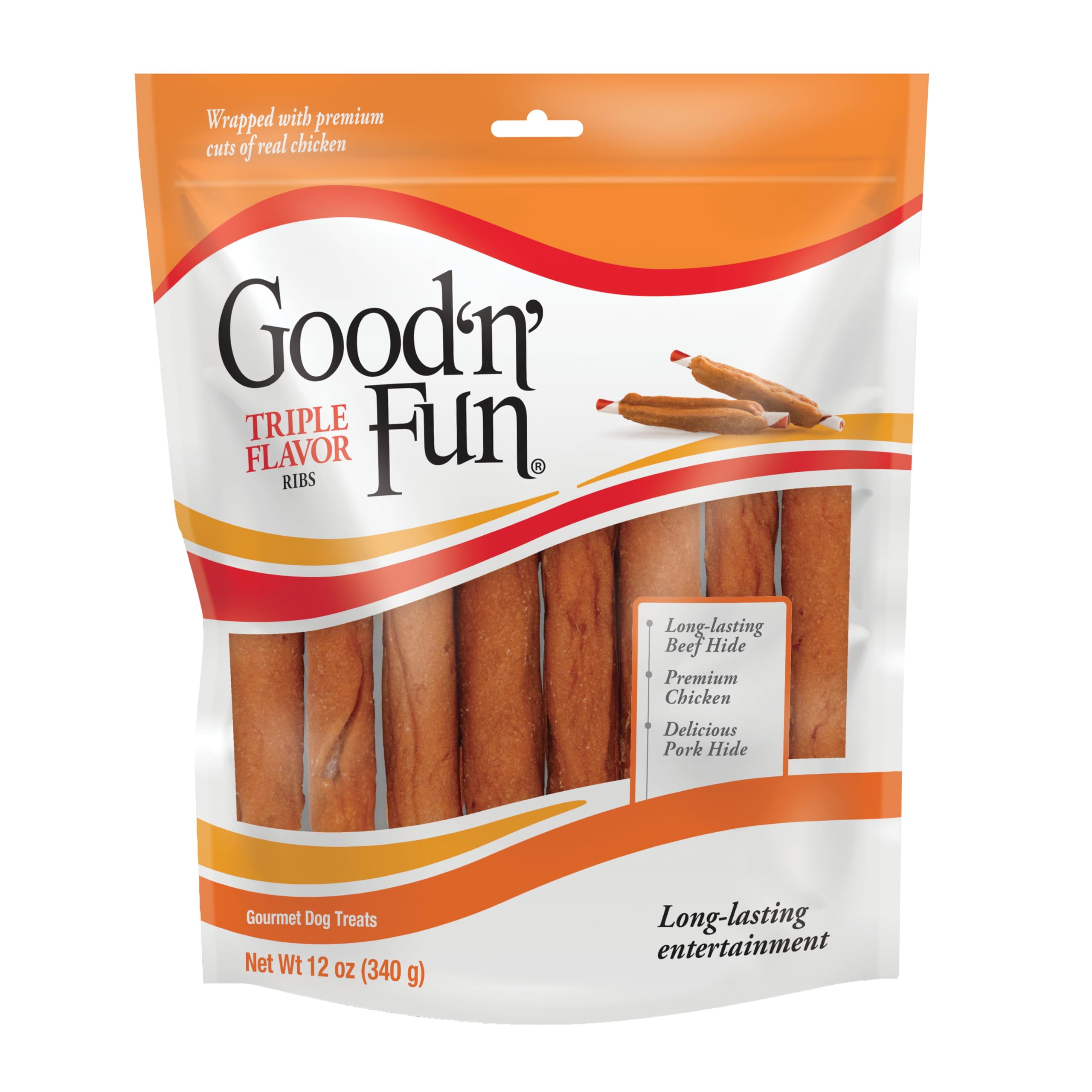 Good ‘n’ Fun Triple TMA2 Flavor Ribs Chews for All Dogs, 12 Ounces ...