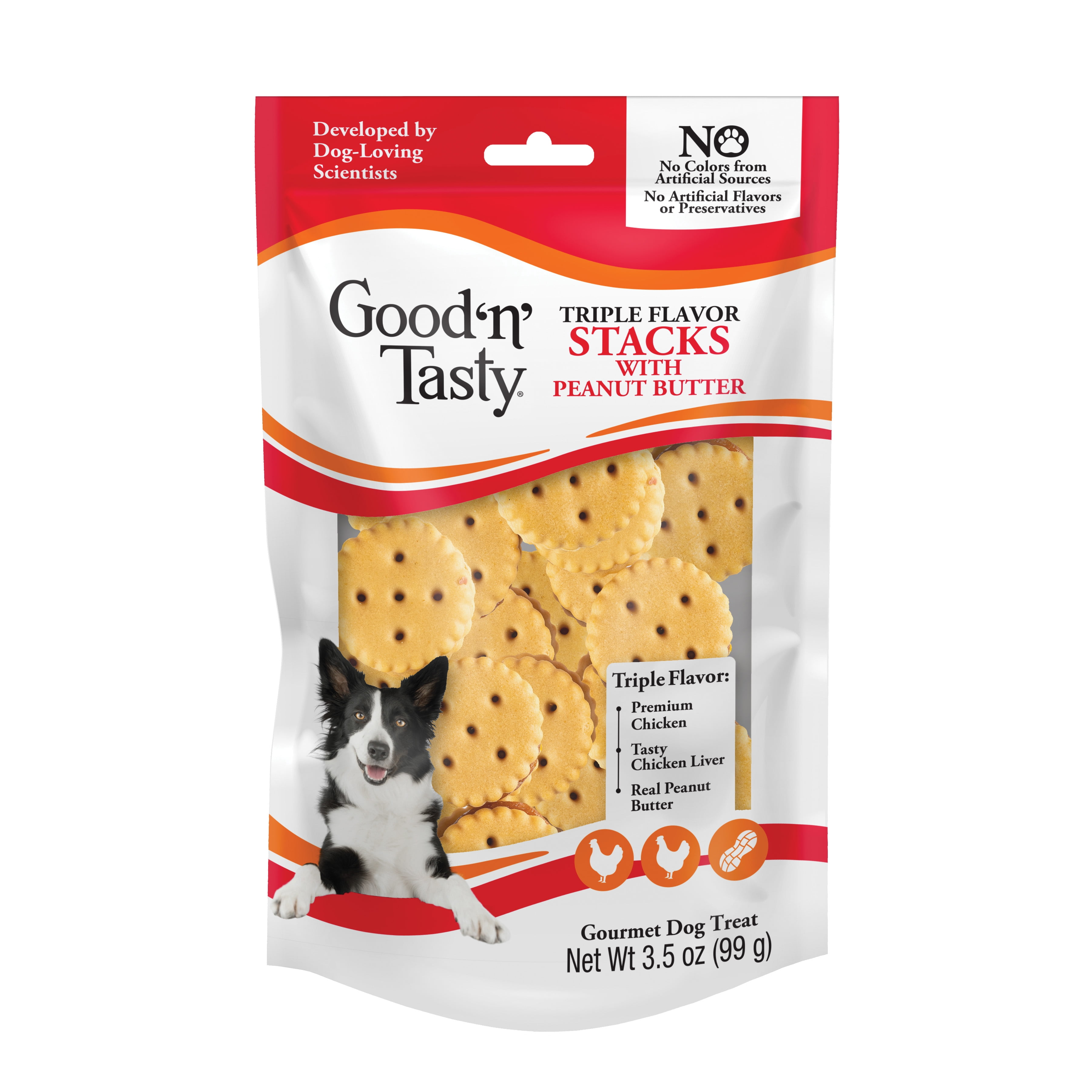 Good 'n' Tasty Triple Flavor Stacks, Treats for All Dogs with