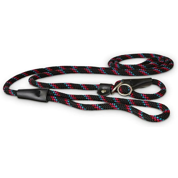 Good2Go Black Confetti Rope Dog Slip Leash Looped Dog Collar Adjustable 6 ft.