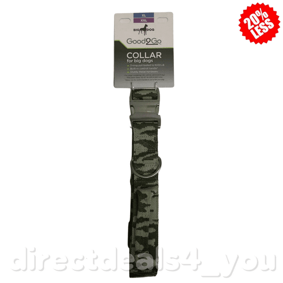 Good2Go Camo Control Handle Collar for Big Dogs, X-Large/XX-Large