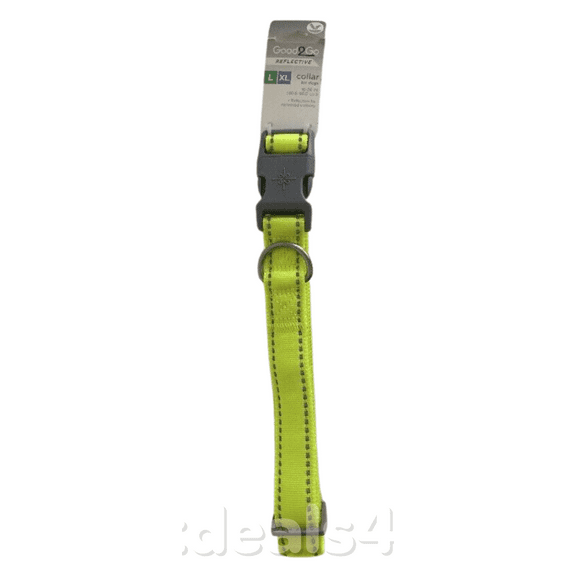 Good2Go Reflective Adjustable Padded Dog Collar in Yellow, Large/X-Large