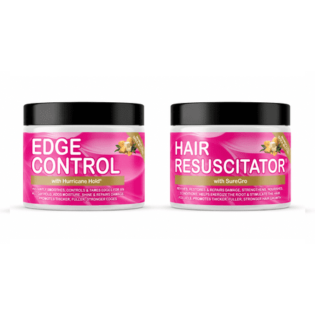 Good2Gro Vegan Edge Control Gel & Hair Resuscitation Pomade with Mango and Shea Butter, 2 Pack (4 oz each)