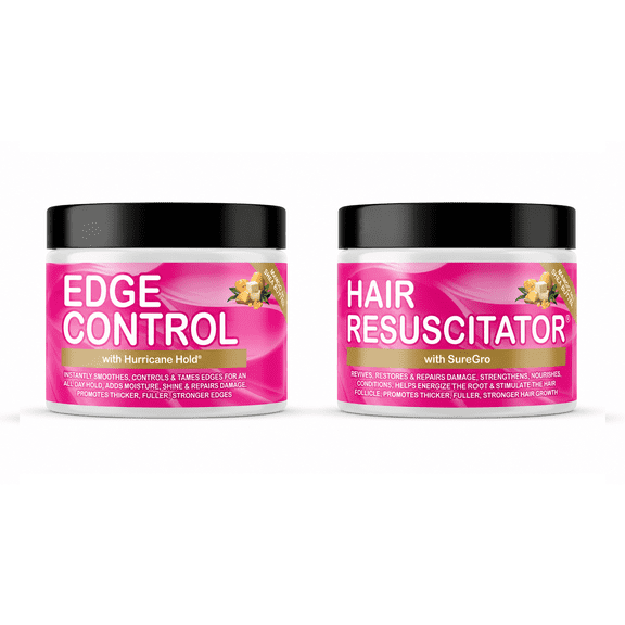 Good2Gro Vegan Edge Control Gel & Hair Resuscitation Pomade with Mango and Shea Butter, 2 Pack (4 oz each)