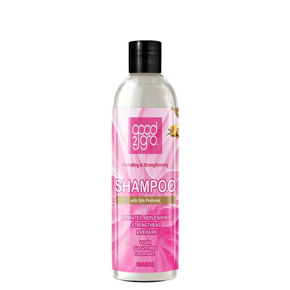 Good2Gro Hydrating & Strengthening Shampoo 8 oz | Gently Cleanses, Restores, Strengthens, Adds Body & Shine | Vegan & Cruelty-Free