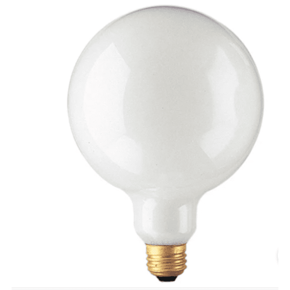 GoodBulb 25W G40 Globe Incandescent Light Bulb 2700K 150 Lumens White Finish E26 Base 2 Pack