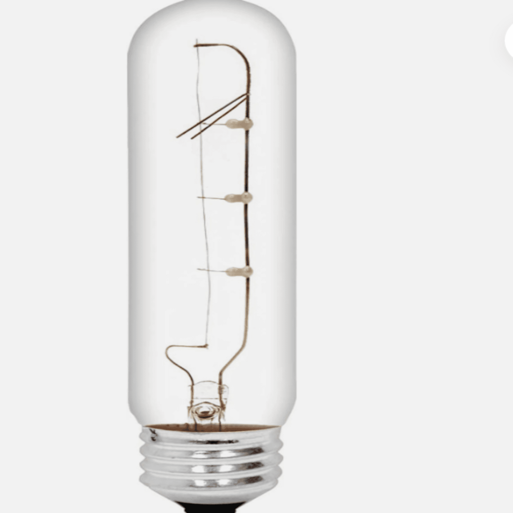 GoodBulb 25W T10 Clear Tubular Incandescent Bulb 2700K Warm White 180 Lumens E26 Brass Base 120V 5000 Hour Life  2 Pack