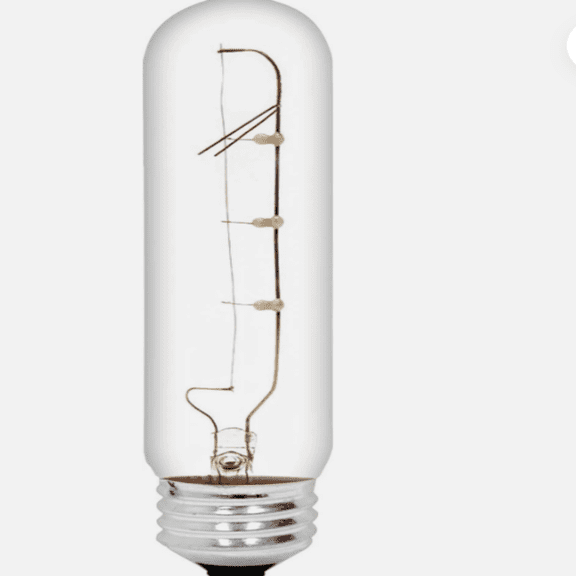 GoodBulb 25W T10 Clear Tubular Incandescent Bulb 2700K Warm White 180 Lumens E26 Brass Base 120V 5000 Hour Life  2 Pack